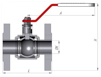 Краны шаровые фланцевые неразборные схема