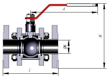 Кран шаровый фланцевый разборный схема